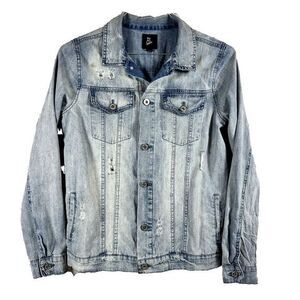 Art Class Girls Distressed Jean Jacket‎ Denim Long Sleeve Acid Wash XL